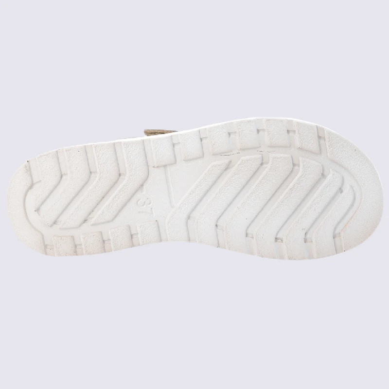 Mules Rohde, Mules à Bride Velcro Et Bijou Fantaisie Femme Beige – Image 5