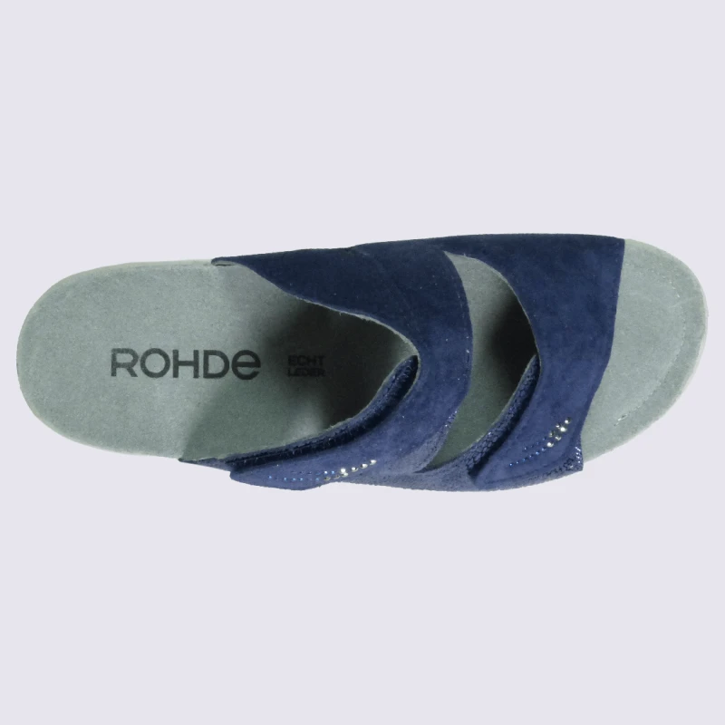 Mules Rohde, Mules à Brides Femme Imprimé Métallisé Bleu Marine – Image 3