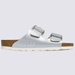 Mules Rohde, Mules à Deux Brides Brillante Femme Bleu