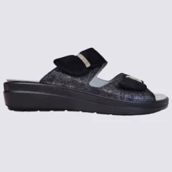 Mules Rohde, Mules à Paillettes Femme Bi-matière Noir