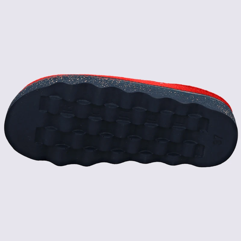 Mules Rohde, Mules Confort Femme En Feutre Rouge Cerise – Image 4