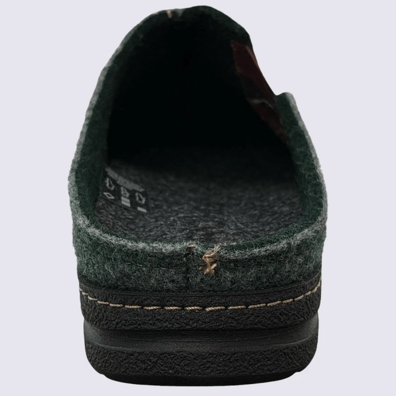 Mules Rohde, Mules Confortable Et Chaude Homme En Cuir Et Textile Vert – Image 6