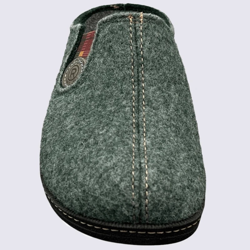 Mules Rohde, Mules Confortable Et Chaude Homme En Cuir Et Textile Vert – Image 3