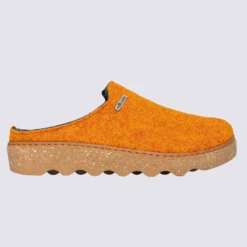 Mules Rohde, Mules Confortable Femme En Feutre Couleur Orange Renard