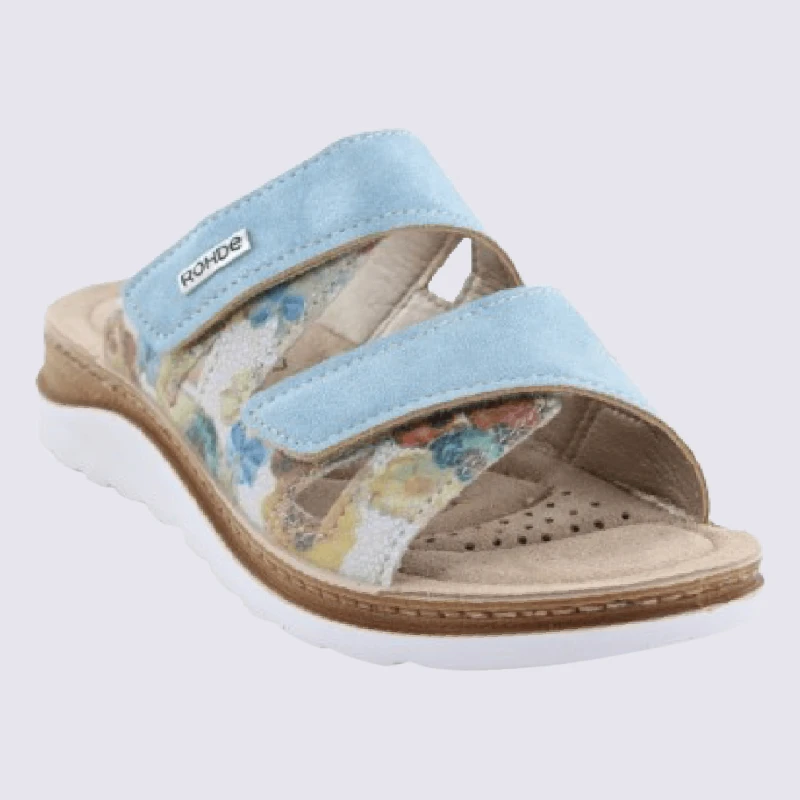 Mules Rohde, Mules Confortables à Velcro Femme En Cuir Baltique – Image 2