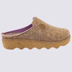 Mules Rohde, Mules Confortables Et Chaudes Femme En Feutre Rose