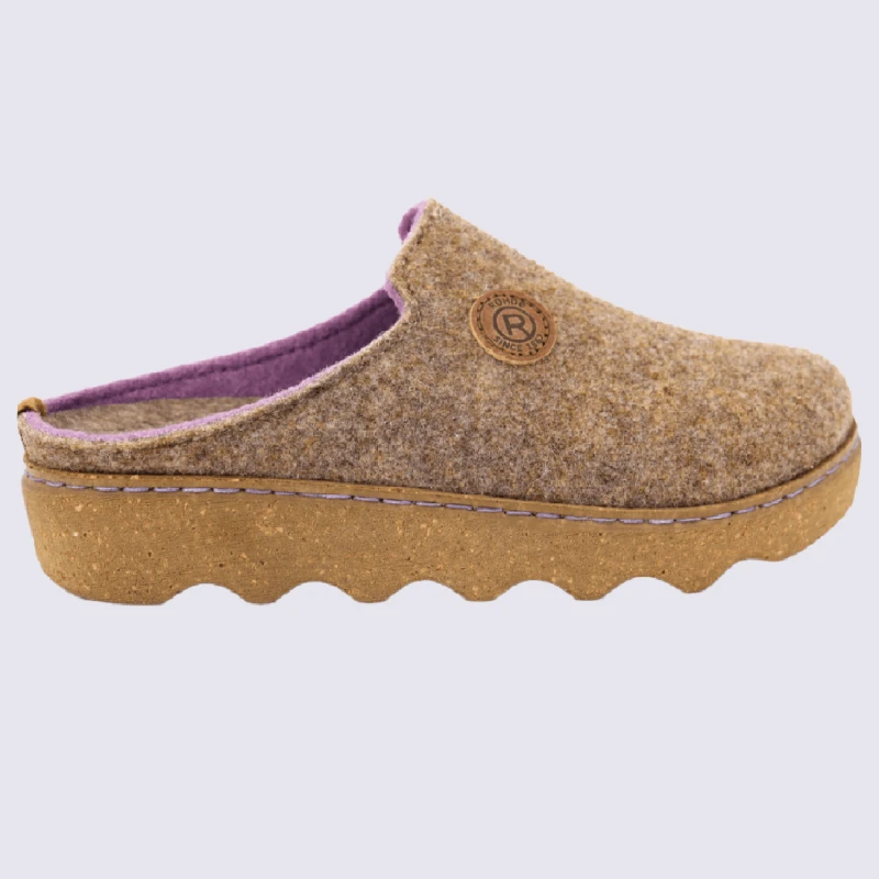 Mules Rohde, Mules Confortables Et Chaudes Femme En Feutre Rose