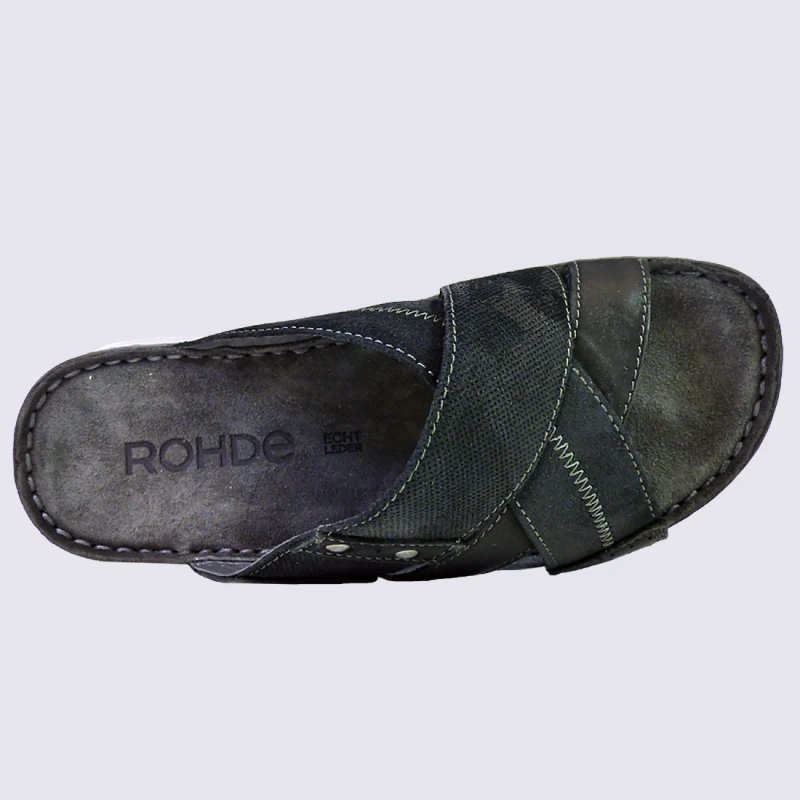 Mules Rohde, Mules Confortables Homme En Cuir Anthracite – Image 3