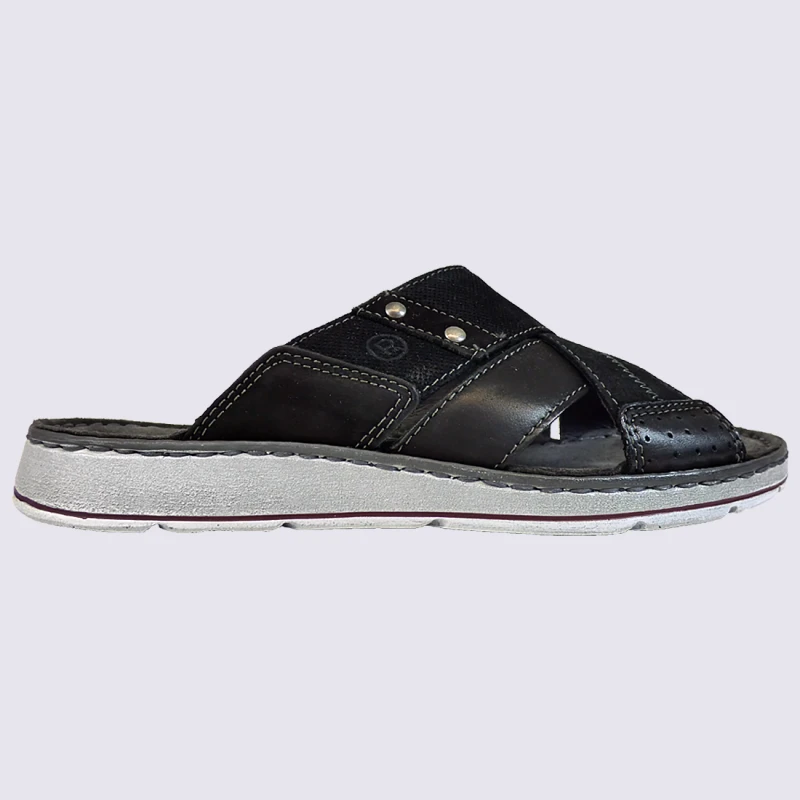 Mules Rohde, Mules Confortables Homme En Cuir Anthracite