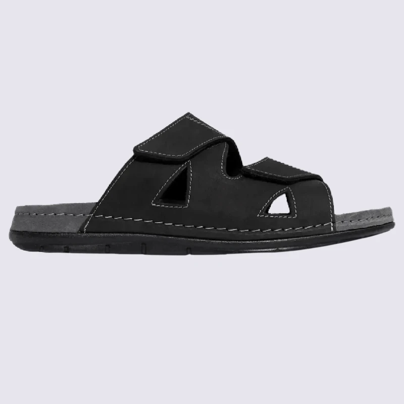 Mules Rohde, Mules Confortables Homme En Cuir Noir