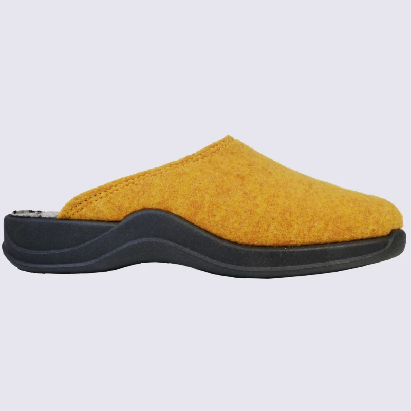 Mules Rohde, Mules D'intérieure Femme En Feutre Jaune
