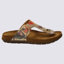 Mules Rohde, Mules Entre-doigts Femme En Cuir Imprimé Floral Gold