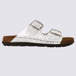 Mules Rohde, Mules élégantes Et Anti-dérapante Femme Argent Métallisé