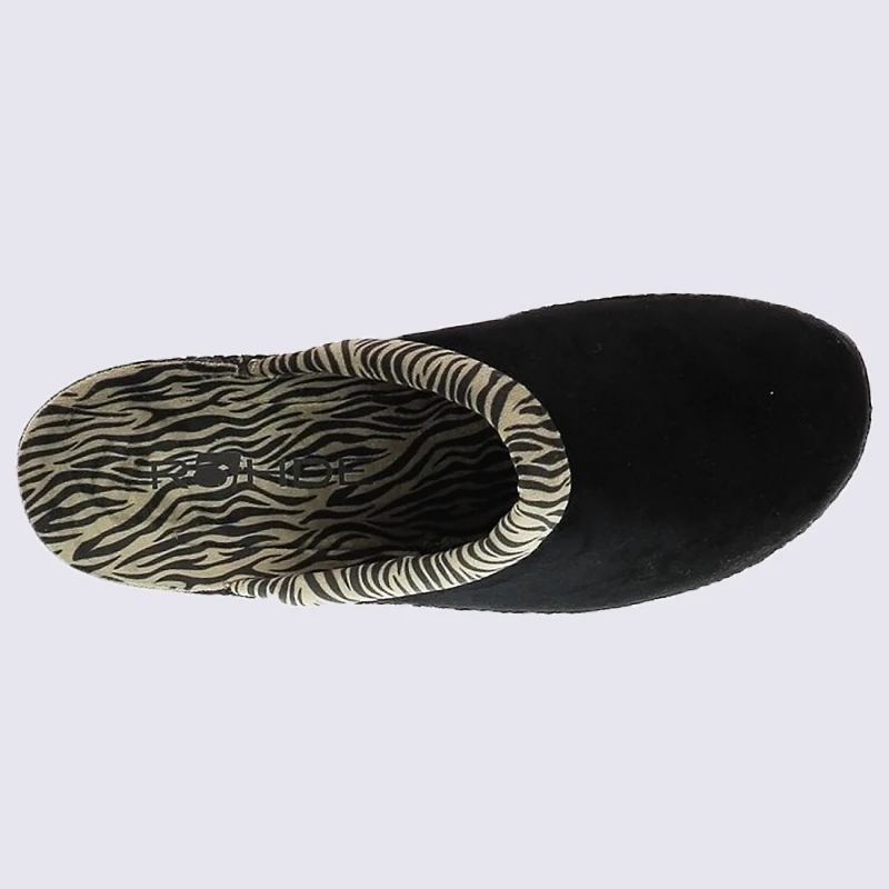 Mules Rohde, Mules Tendance Avec Bordure Zèbre Femme Noir – Image 3