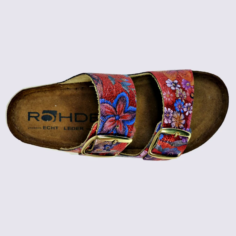 Mules Rohde, Mules Tendances Femme En Cuir Cherry – Image 3