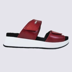 Mules Vital, Mules Compensées Tendances Femme En Cuir Rouge