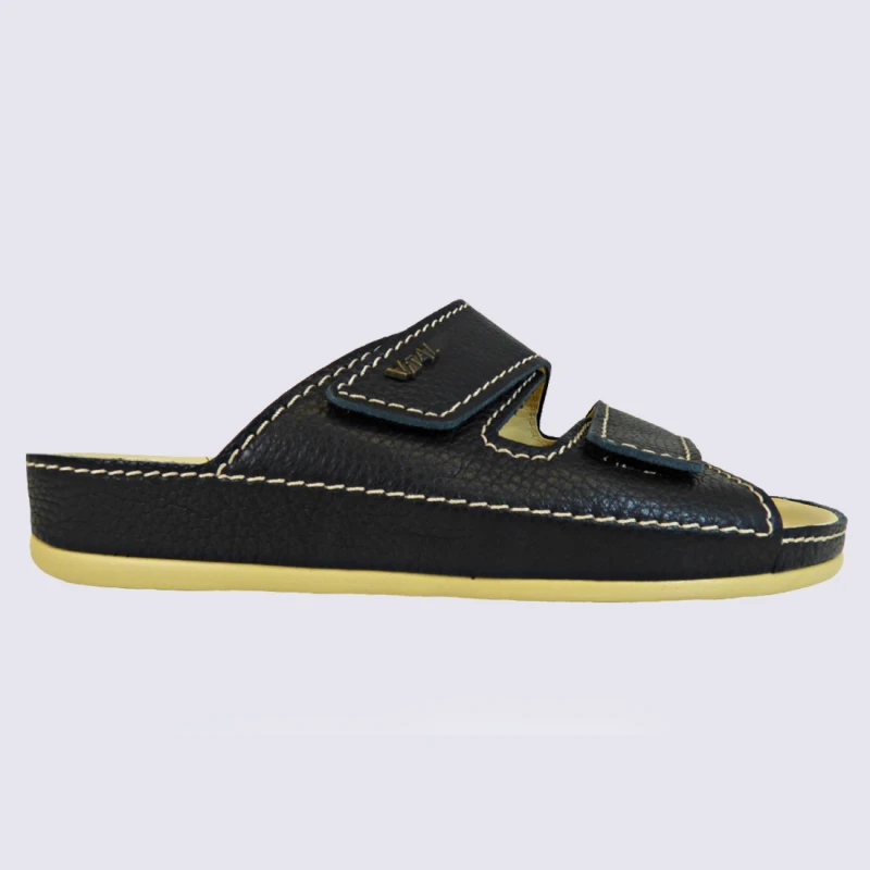 Mules Vital, Mules Homme En Cuir Noir