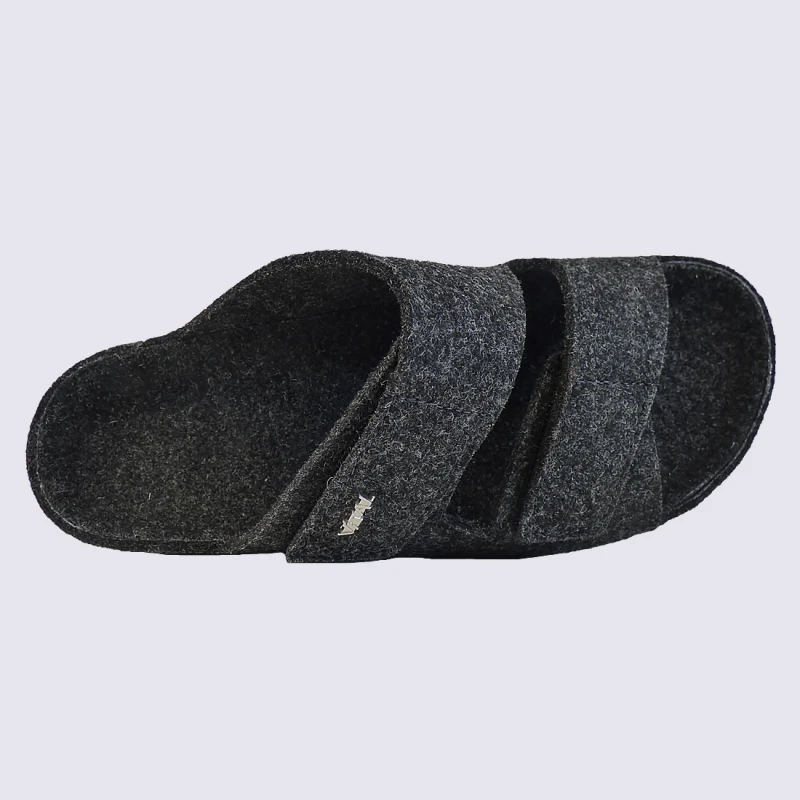 Mules Vital, Mules Homme En Feutre De Laine Noir – Image 3