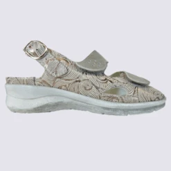 Mules Waldlaufer, Mules Confortables Ă Talons Femme En Cuir Taupe