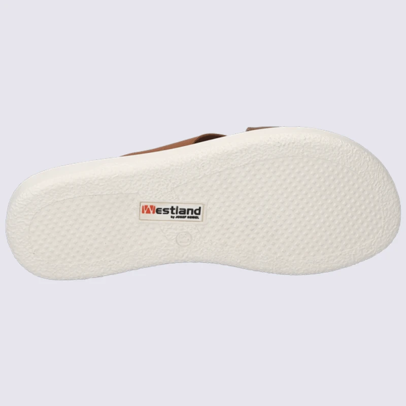 Mules Westland By Josef Seibel, Mules à Bandes élastiquées Femme En Cuir Camel – Image 4