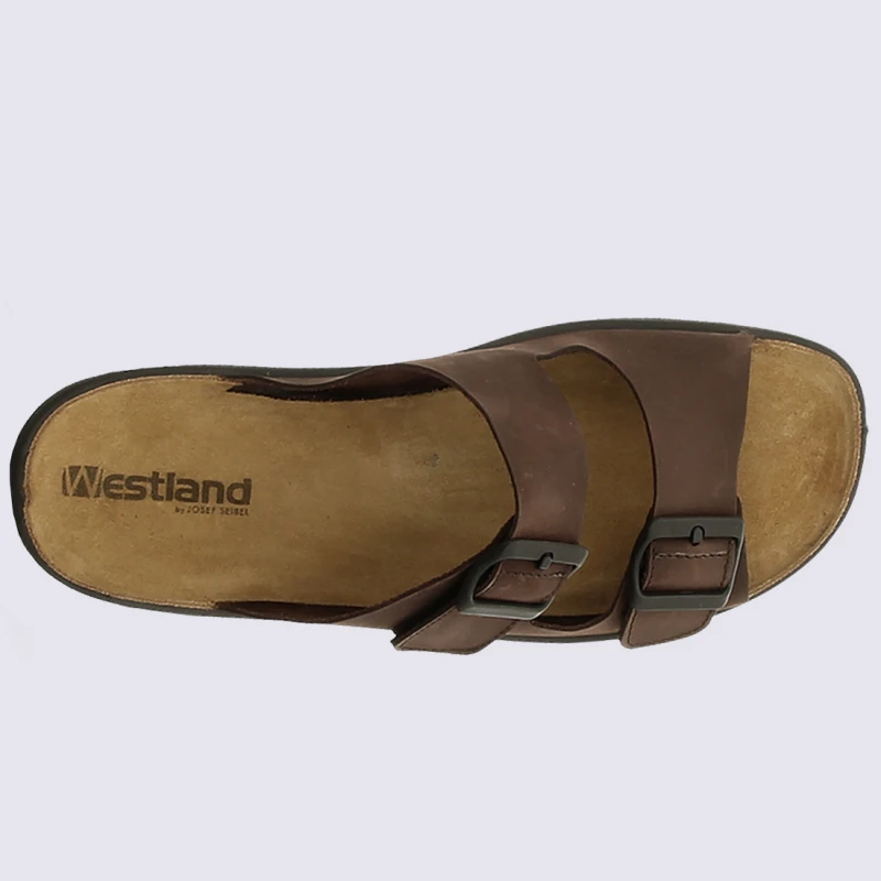 Mules Westland By Josef Seibel, Mules à Boucles Homme En Cuir Moka – Image 3