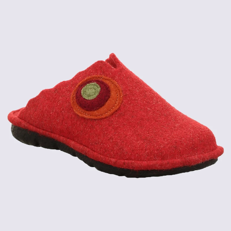 Mules Westland By Josef Seibel, Mules Confort Femme En Laine Rouge Carmin – Image 2