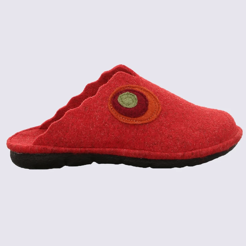 Mules Westland By Josef Seibel, Mules Confort Femme En Laine Rouge Carmin