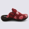 Mules Westland By Josef Seibel, Mules Confort Motif Cœur Femme En Laine Rouge Carmin