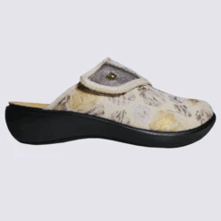 Mules Westland By Josef Seibel, Mules Confortables D'été Femme En Cuir Et Textile Beige