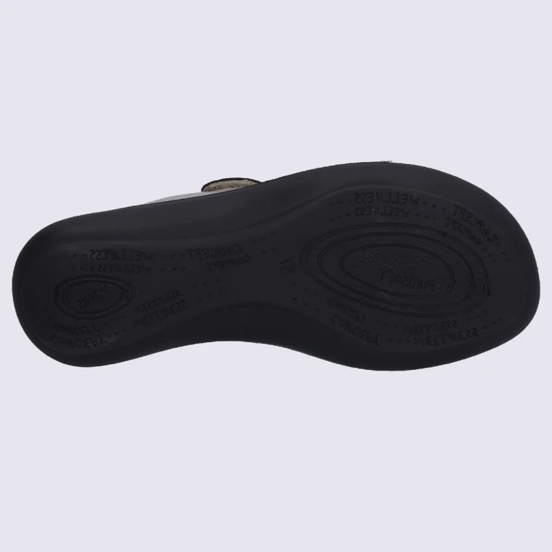 Mules Westland By Josef Seibel, Mules Confortables D'été Femme En Cuir Et Textile Taupe – Image 5