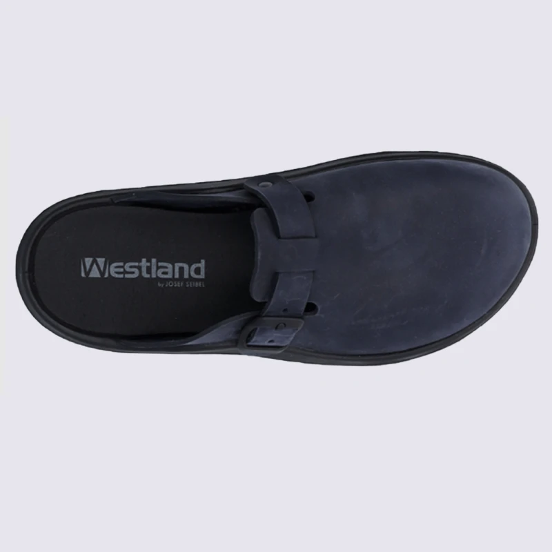 Mules Westland By Josef Seibel, Mules Confortables Femme En Cuir Bleu Jeans – Image 4