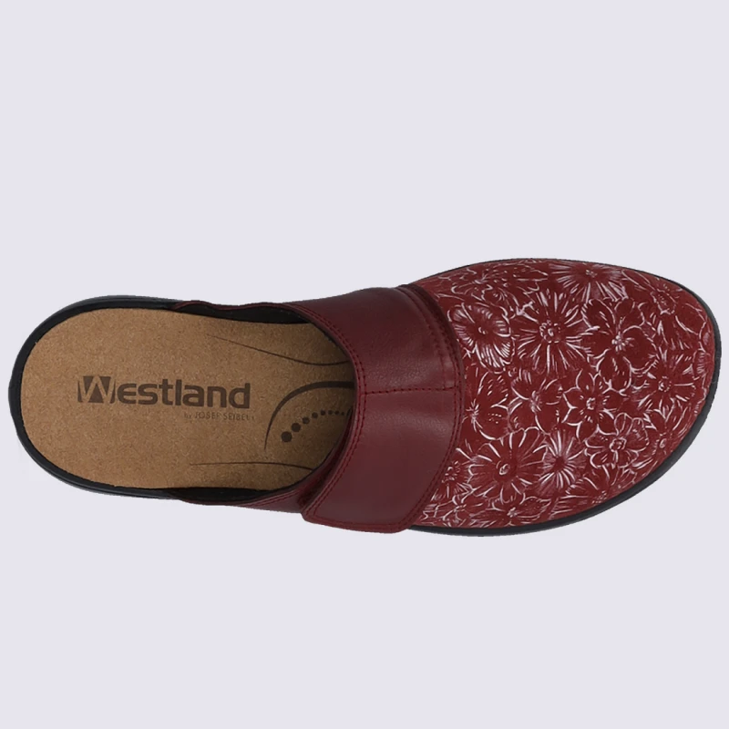 Mules Westland By Josef Seibel, Mules Confortables Femme En Cuir Bordeaux – Image 3