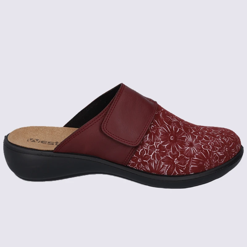 Mules Westland By Josef Seibel, Mules Confortables Femme En Cuir Bordeaux