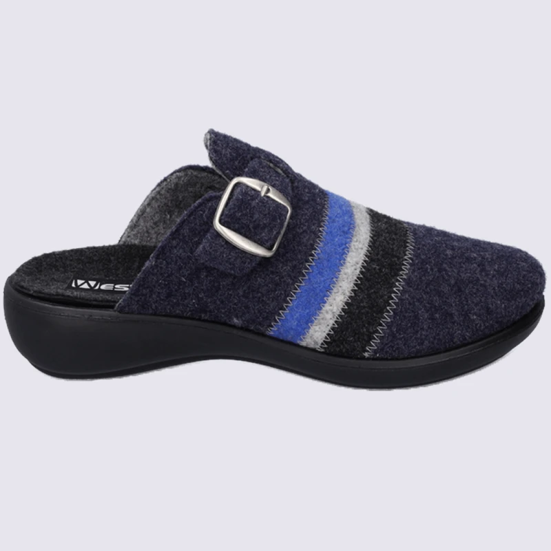 Mules Westland By Josef Seibel, Mules Confortables Femme En Feutre Bleu