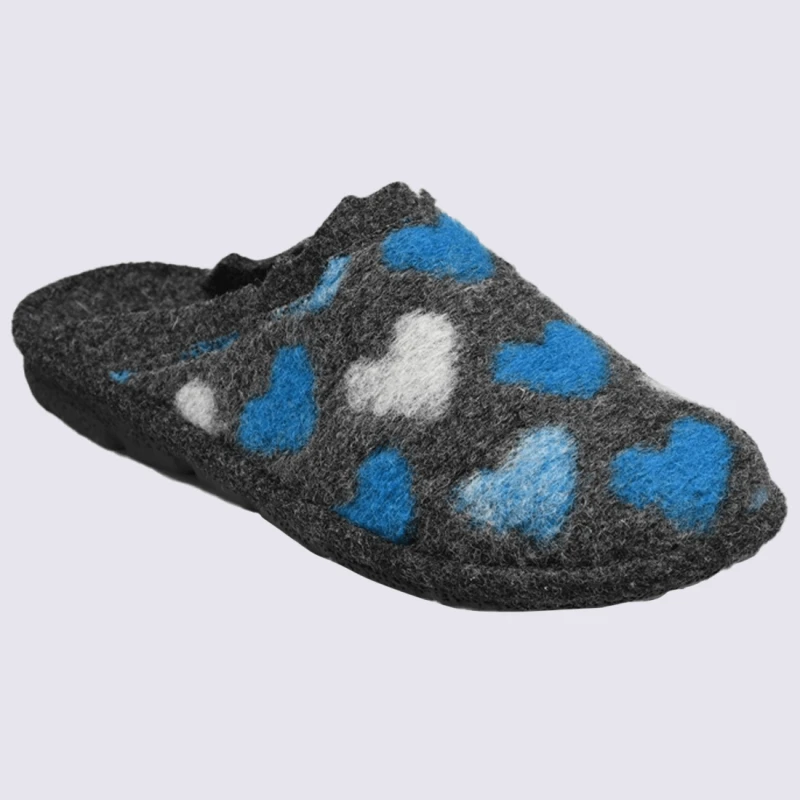 Mules Westland By Josef Seibel, Mules Confortables Motif Cœur Femme En Laine Bleu – Image 2