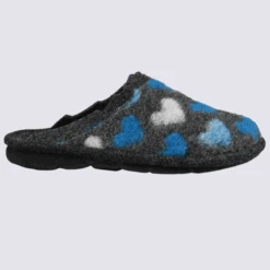 Mules Westland By Josef Seibel, Mules Confortables Motif Cœur Femme En Laine Bleu