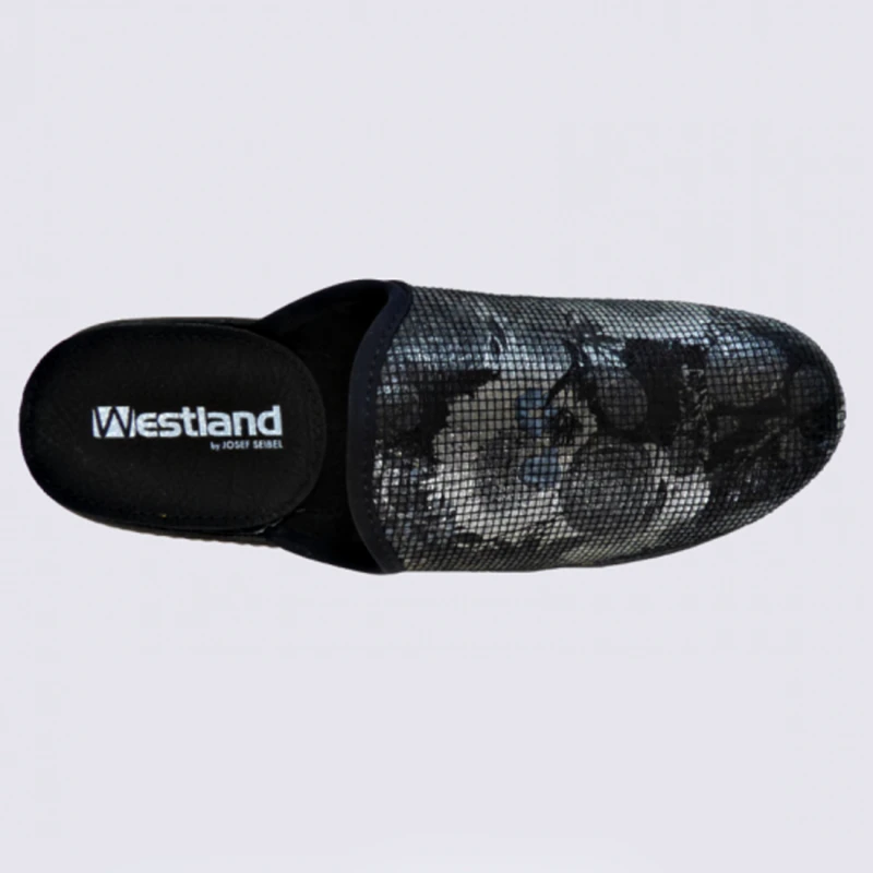 Mules Westland, Mules à Talons Compensés Métallisées Femme Noir – Image 2