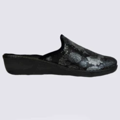 Mules Westland, Mules à Talons Compensés Métallisées Femme Noir