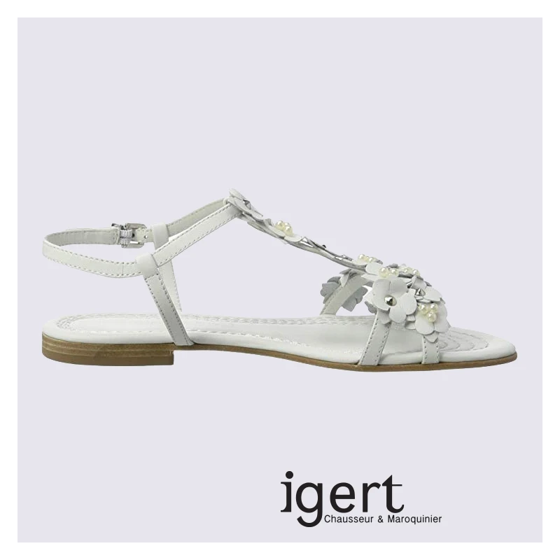 Nu-pied K&S En Cuir Blanc Tendance