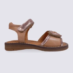 Nu-pieds Pour Fille Babybotte En Cuir Or Rose