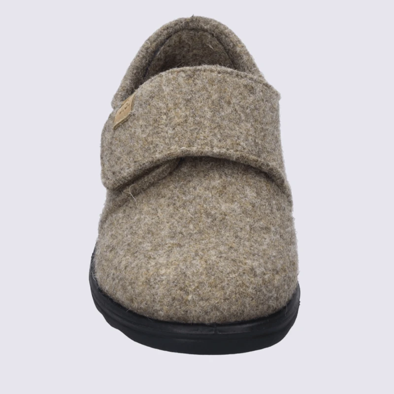 Pantoufles Josef Seibel, Pantoufles Chaude A Fermeture Velcros Femme En Feutre Brun – Image 5