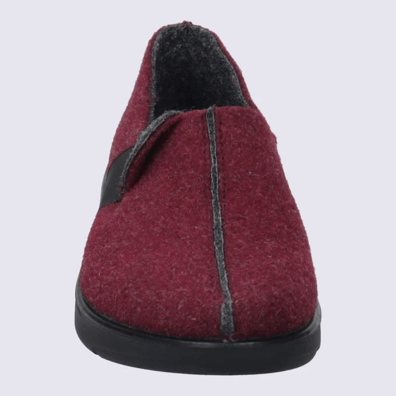 Pantoufles Josef Seibel, Pantoufles Chaude Et Classe Femme En Textile Bordeaux – Image 3