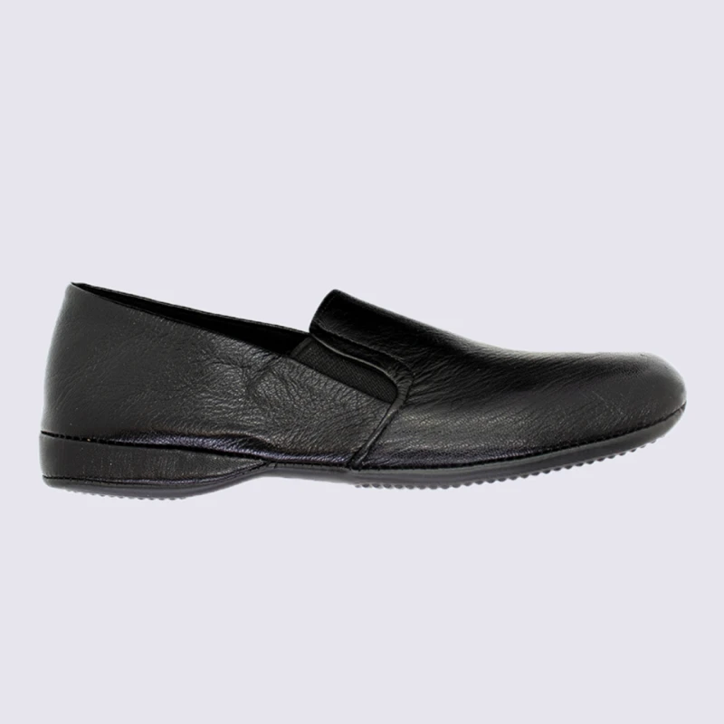 Pantoufles Pour Homme Erel Gilberto En Cuir Noir