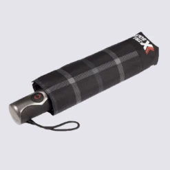 Parapluie Homme Isotoner X-tra Solide Automatique Et Deperlant à Carreaux