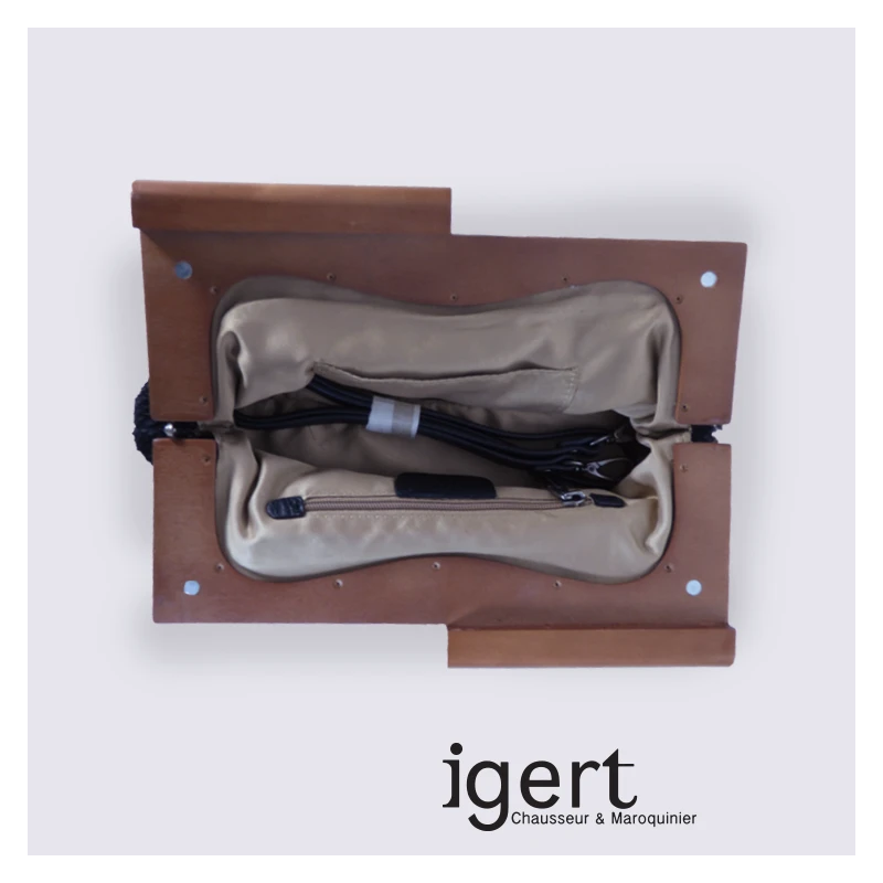 Pochette Frederic En Bois Et En Cuir Noir – Image 3