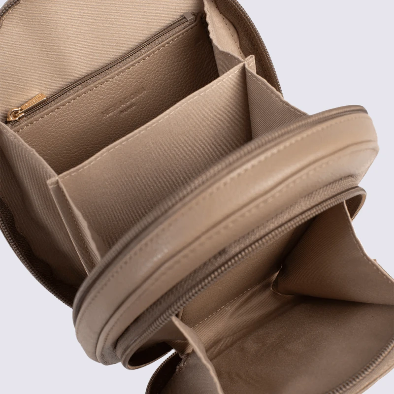 Pochette Hexagona, Pochette à Bandoulière Tendance Femme En Cuir Biscuit – Image 3