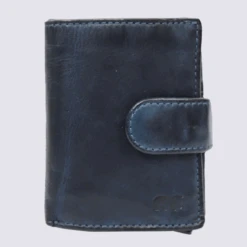Porte-cartes Bear, Porte-cartes Unisexe Kris En Cuir Bleu