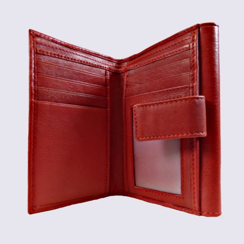 Porte Feuille Clara Campbell, Porte Feuille élégant Femme En Cuir Rouge – Image 3