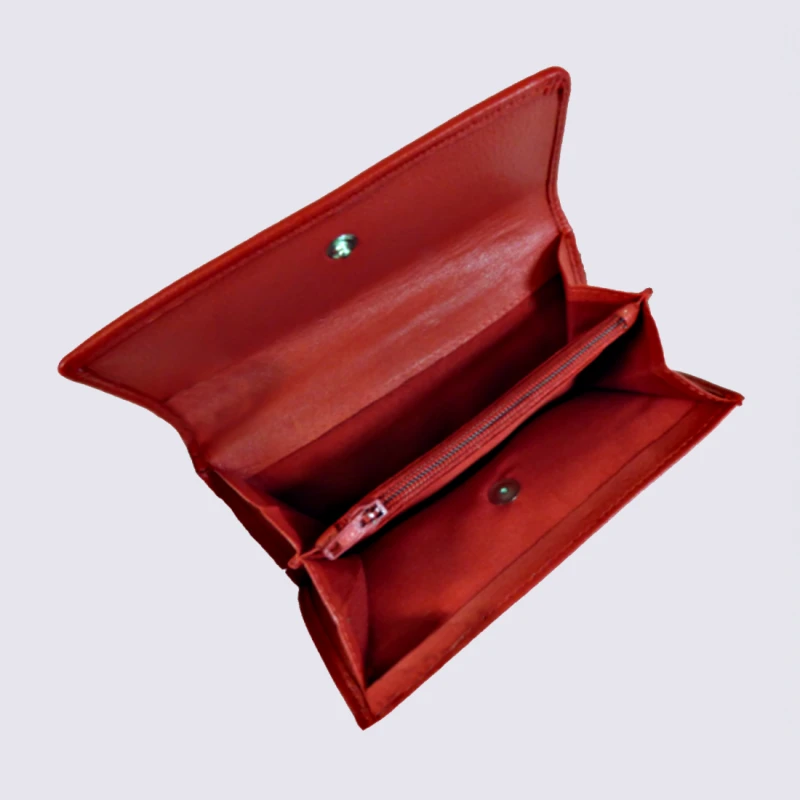 Porte Feuille Clara Campbell, Porte Feuille élégant Femme En Cuir Rouge – Image 4