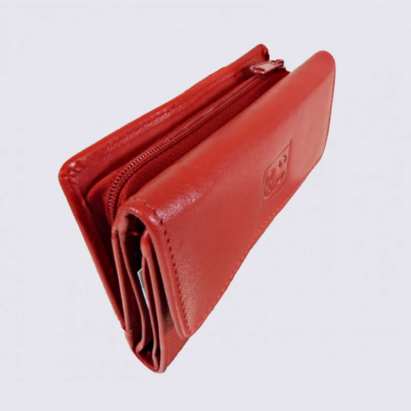Porte Monnaie Clara Campbell, Porte Monnaie Femme En Cuir Rouge – Image 3